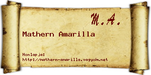 Mathern Amarilla névjegykártya